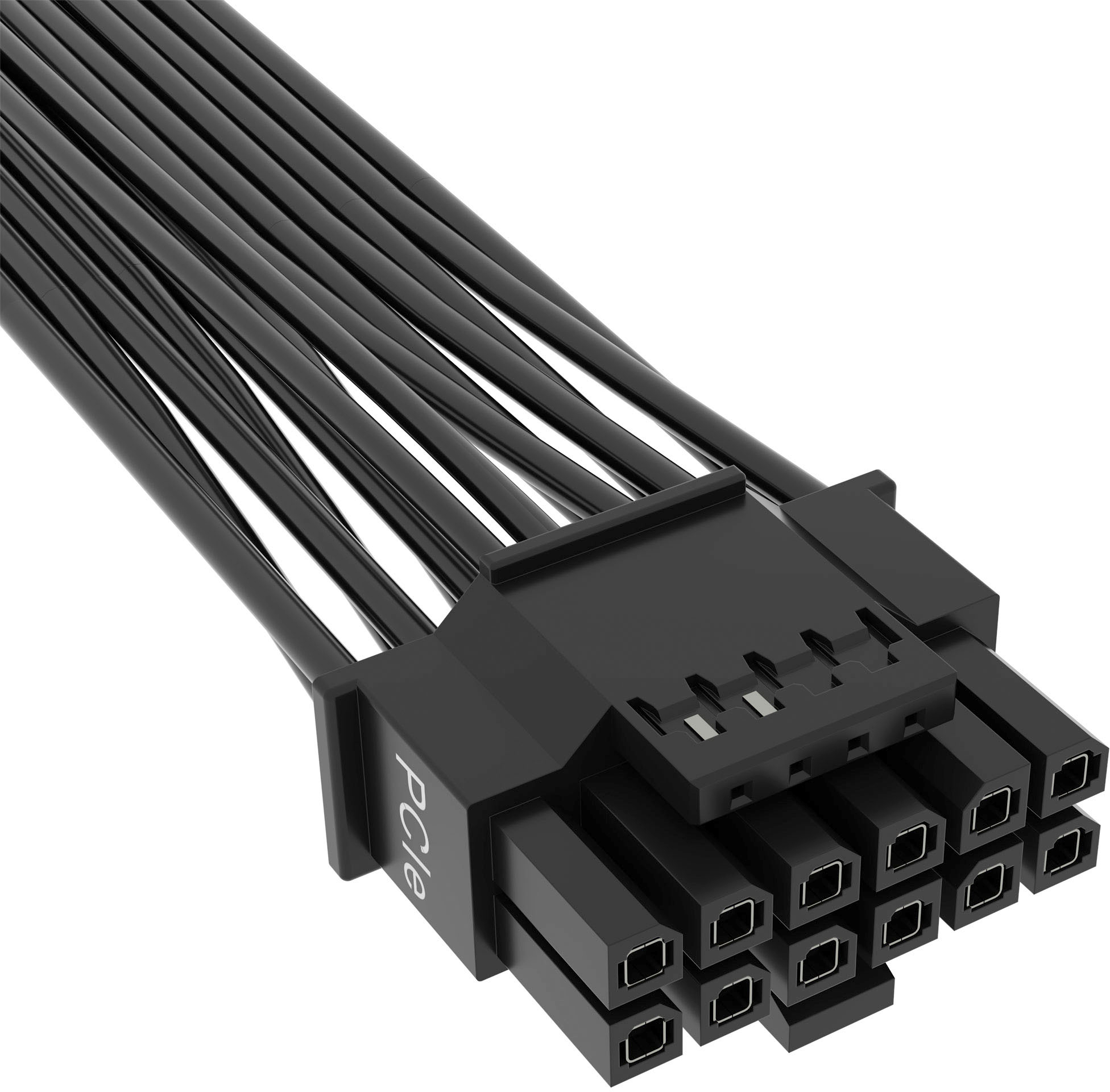 Left View: CORSAIR - 600W PCIe 5.0 / Gen 5 12VHPWR Type-4 PSU Power Cable - Black