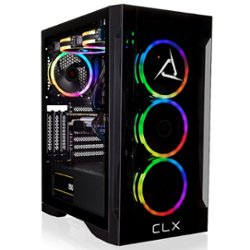 CLX - SET Gaming Desktop - AMD Ryzen 9 7900X - 32GB DDR5 4800 Memory - NVIDIA GeForce RTX 4080 - 1TB NVMe M.2 SSD + 4TB HDD - Black - Front_Zoom