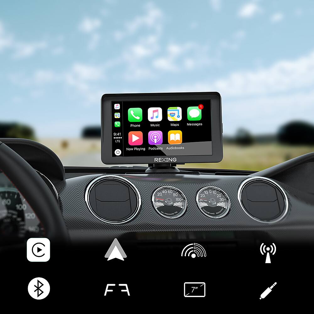 Alt View 14. Rexing - W1 Carplay and Android Auto device w/ Back-up Camera - Black.