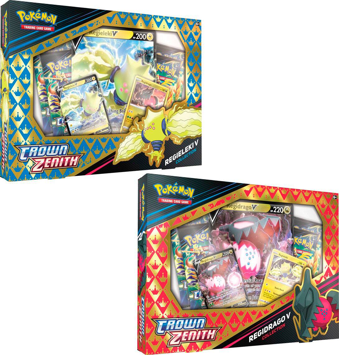 thumbnail image 2 of Pokemon TCG Crown Zenith Regidrago / Regieleki V Collection Box 2 of 10