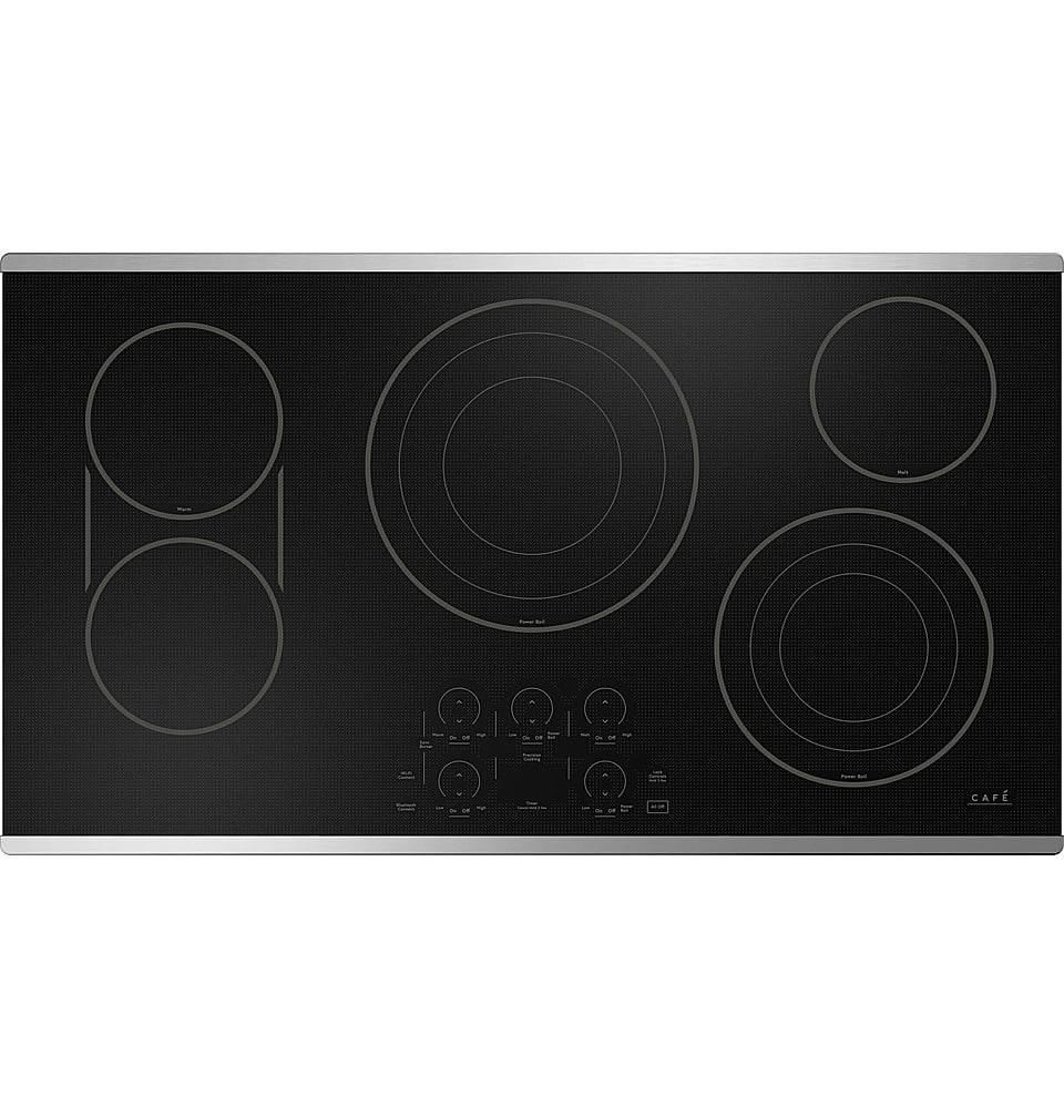 Front. Café - 36" Electric Built In Cooktop, Customizable - Stainless Steel.