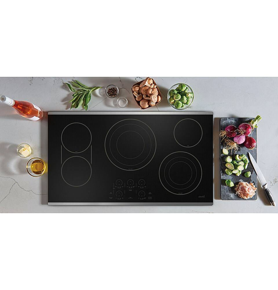 Alt View 12. Café - 36" Electric Built In Cooktop, Customizable - Stainless Steel.
