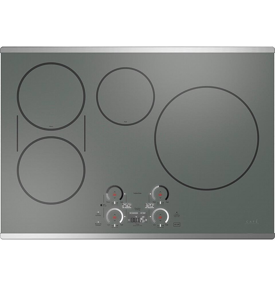 Angle. Café - 30" Electric Built In Cooktop, Customizable - Stainless Steel.