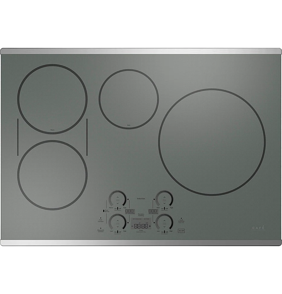 Front. Café - 30" Electric Built In Cooktop, Customizable - Stainless Steel.