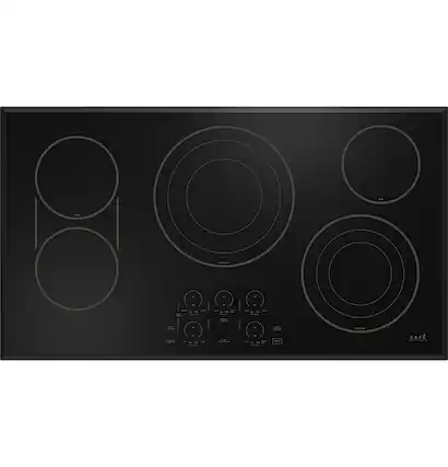 Front. Café - 36" Electric Built In Cooktop, Customizable - Black.