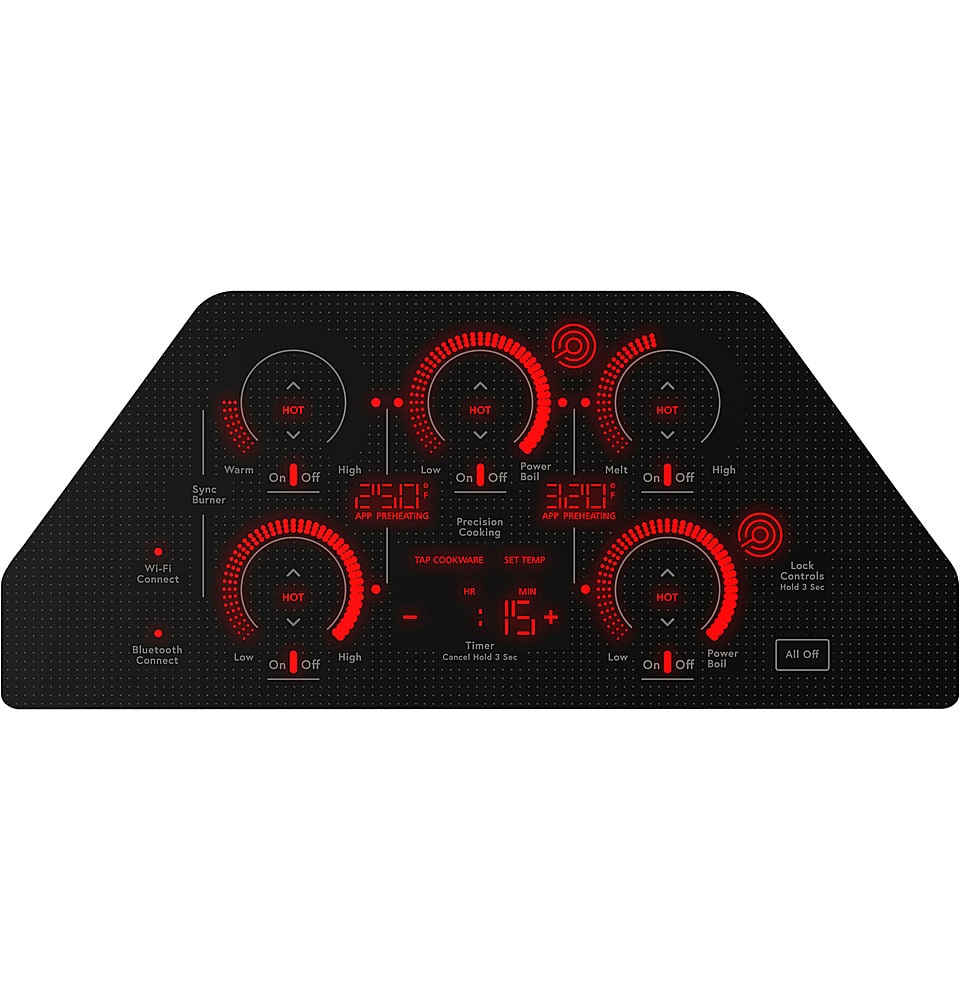 Alt View 12. Café - 36" Electric Built In Cooktop, Customizable - Black.