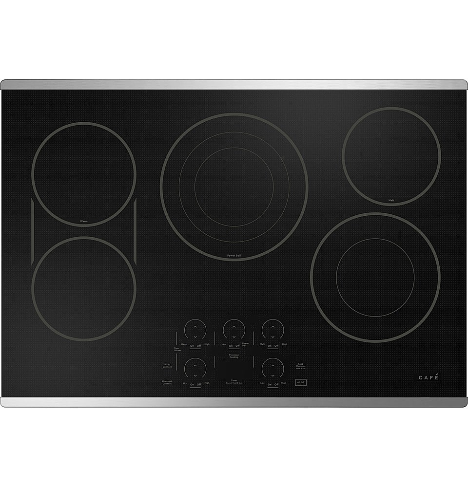 Front. Café - 30" Electric Built In Cooktop, Customizable - Stainless Steel.