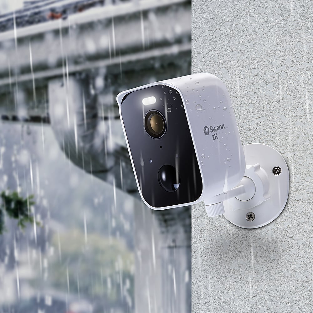 Alt View 14. Swann - CoreCam Pro 3 pk of Indoor/Outdoor Wire-Free 2K 32GB Micro SD Card & Secure Cloud Storage Security Camera with Spotlight - White.