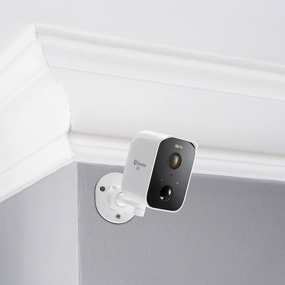 Alt View 16. Swann - CoreCam Pro 3 pk of Indoor/Outdoor Wire-Free 2K 32GB Micro SD Card & Secure Cloud Storage Security Camera with Spotlight - White.