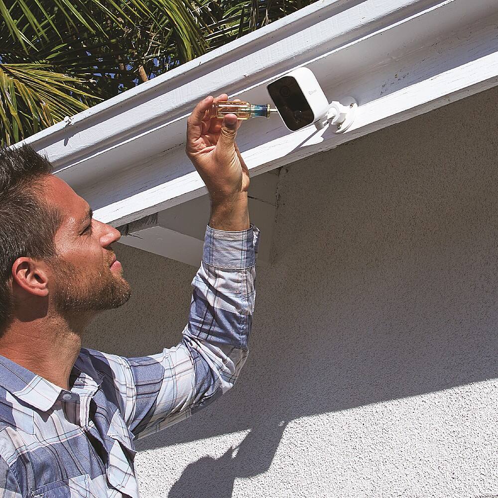 Alt View 16. Swann - CoreCam Pro Single Indoor/Outdoor Wire-Free 2K 32GB Micro SD Card & Secure Cloud Storage Security Camera with Spotlight - White.