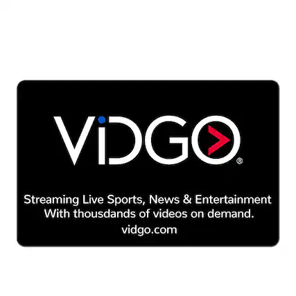 Front. vidgo - $50 Gift Card.