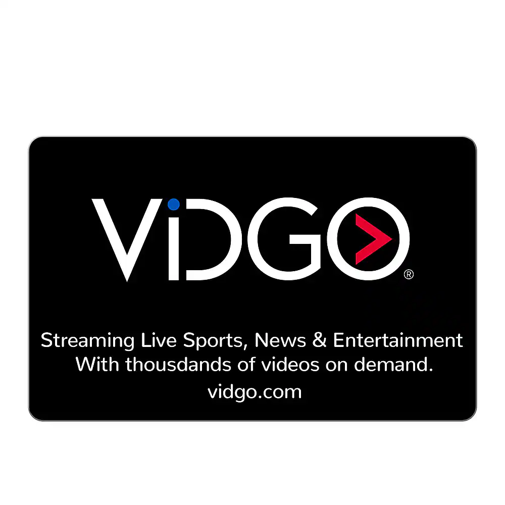 Front. vidgo - $50 Gift Card.