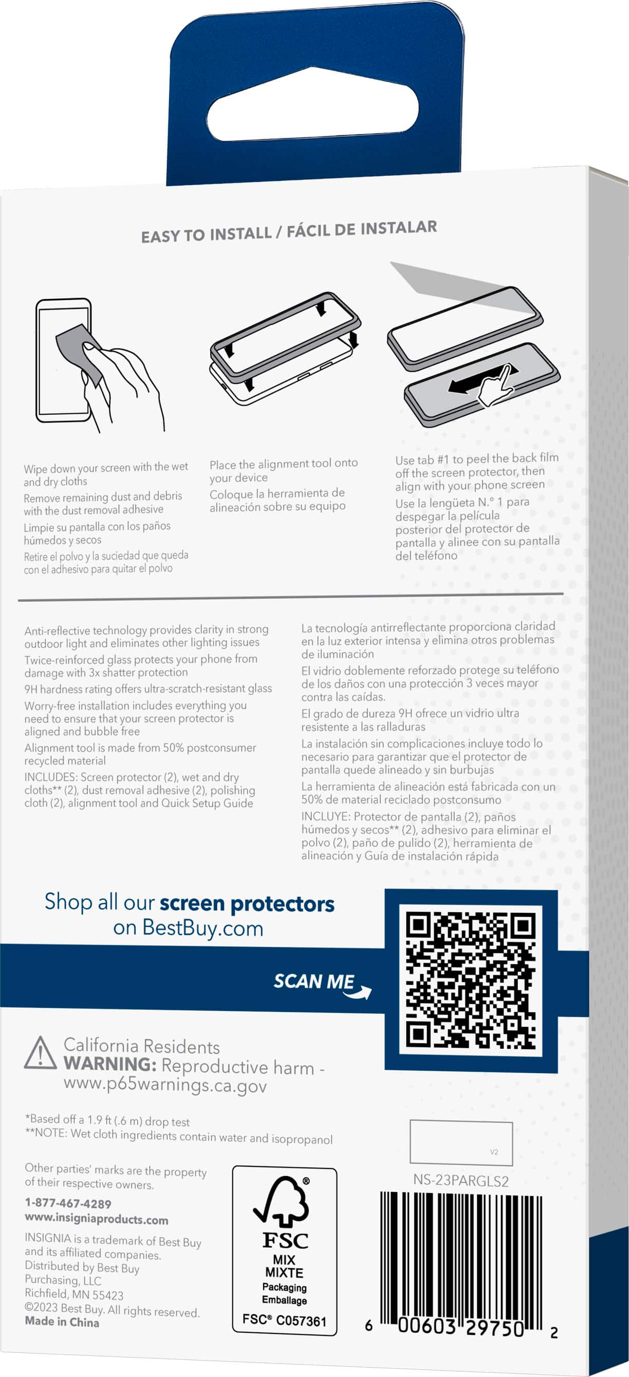 Alt View 14. Insignia™ - Glass Screen Protector for Samsung Galaxy S23+ (2-Pack) - Clear.