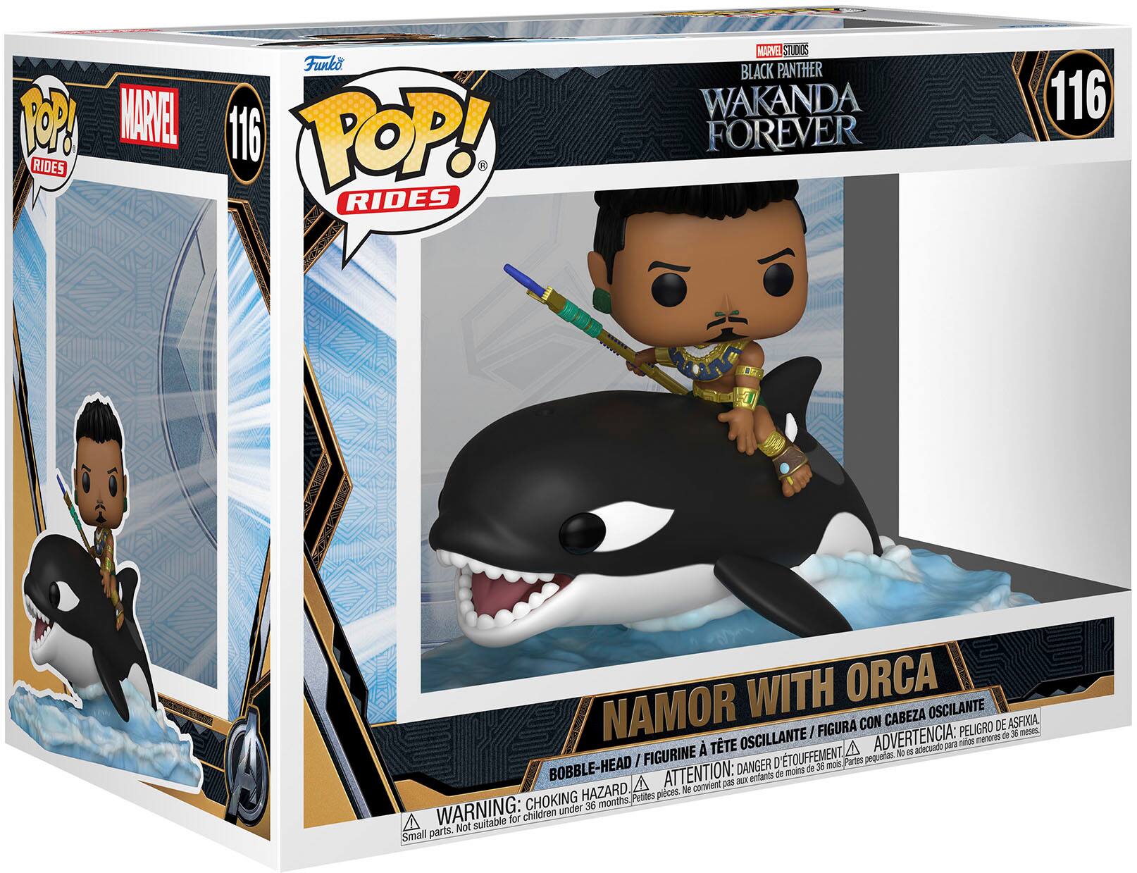 Angle. Funko - POP! Rides: Black Panther: Wakanda Forever - Namor with Orca - Multi.