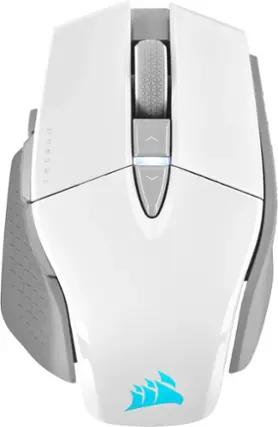 Front. CORSAIR - M65 Ultra Wireless Optical Gaming Mouse with Slipstream Technology - White.
