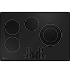GE Profile - 30" Electric Built-In Touch Control Cooktop with Power Boil on Dual-Ring Element - Black