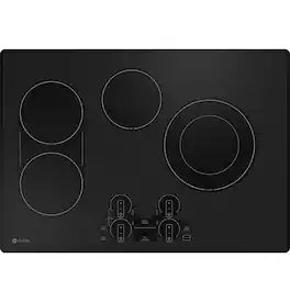 GE Profile - 30" Electric Built-In Touch Control Cooktop with Power Boil on Dual-Ring Element - Black