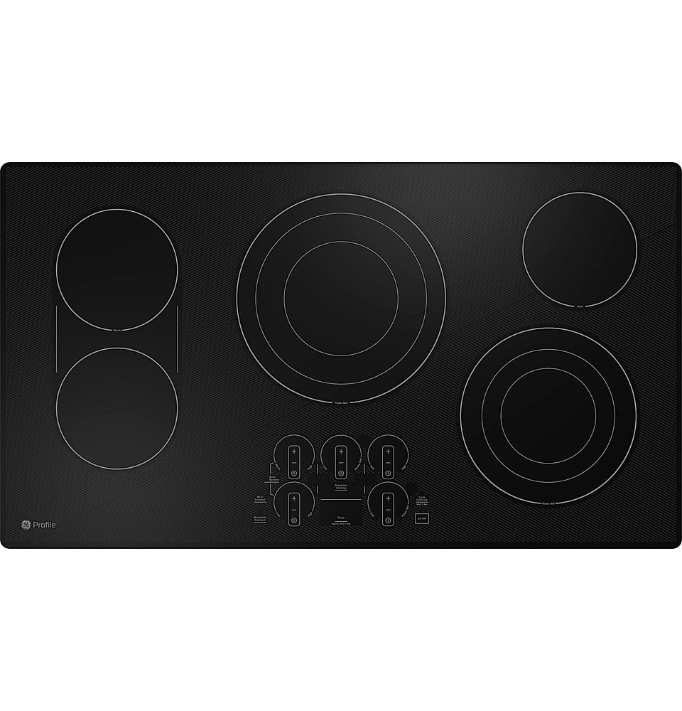 GE Profile - 36" Electric Built In Cooktop - Black - Front_Zoom