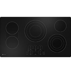 GE Profile - 36" Electric Built In Cooktop - Black - Front_Zoom