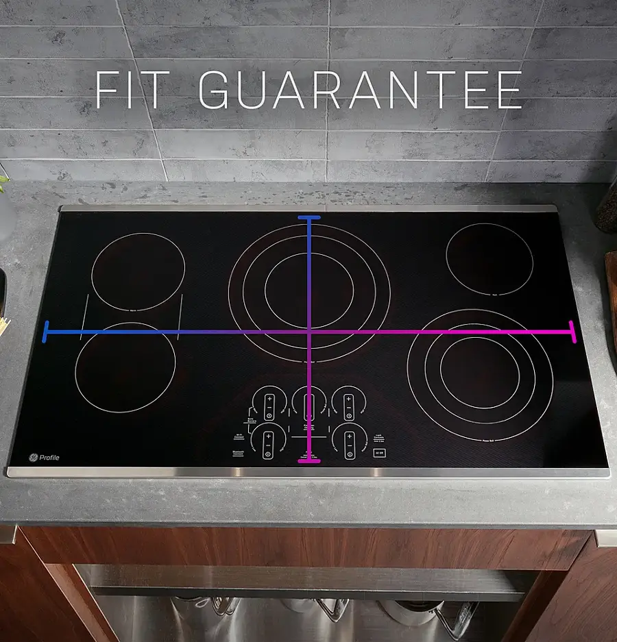 Alt View 16. GE Profile - 36" Electric Built In Cooktop - Black.