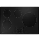 Front. GE Profile - 30" Electric Built In Cooktop - Black.