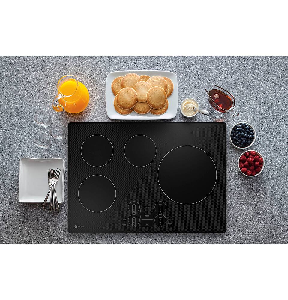 Alt View 11. GE Profile - 30" Electric Built In Cooktop - Black.