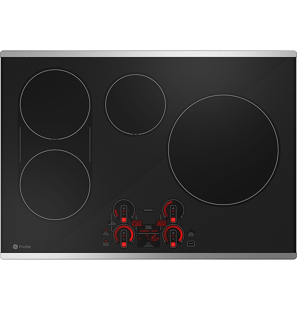 GE PEP9030STSS 30 Inch Electric Smart Cooktop with 5 Elements, Smooth Glass  Surface, SyncBurners, Tri/Dual Ring Elements, Wi-Fi, Chef Connect, Glide  Touch Controls, Power Boil, Keep Warm, Timer, Control Lock, All-Off Feature