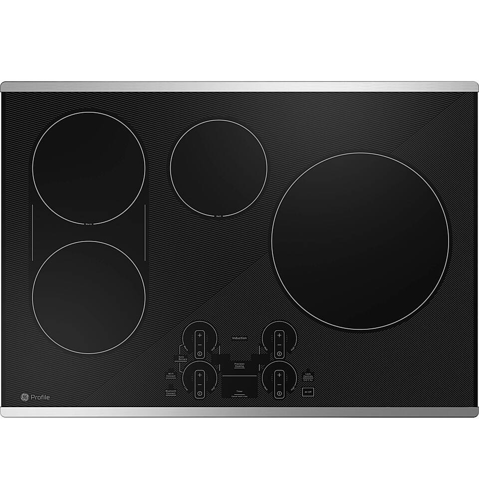 GE Profile - ENERGY STAR 30" Built-In Touch Control Electric Induction Cooktop - Stainless Steel on Black