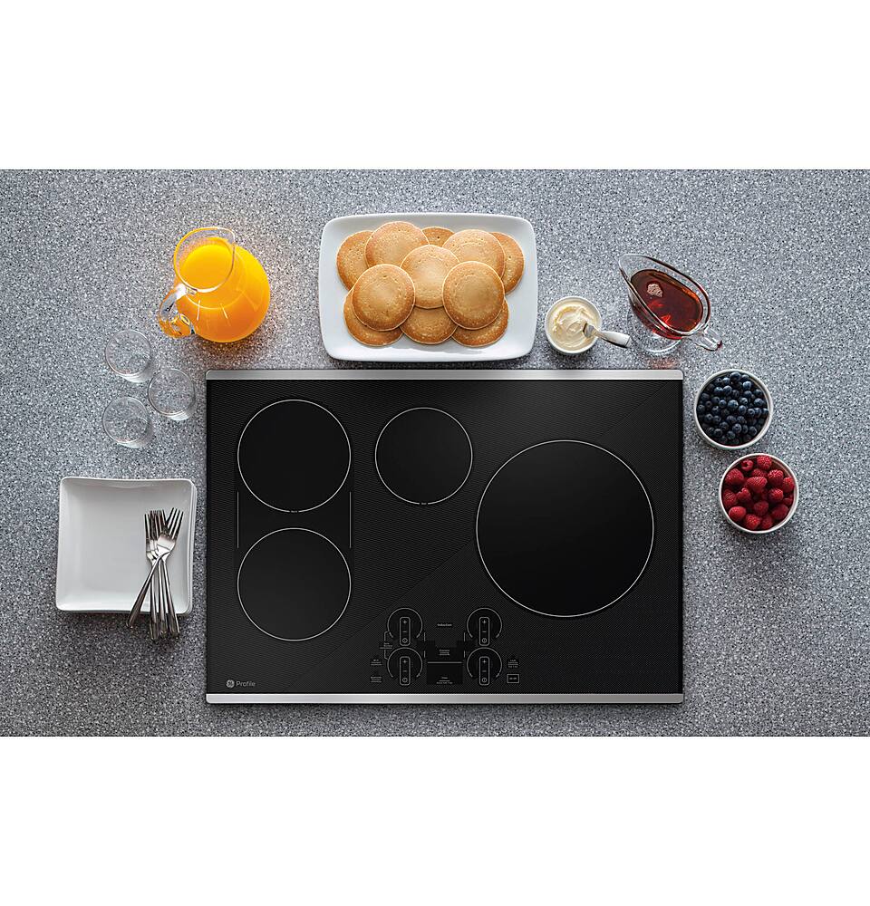 Alt View 13. GE Profile - 30" Electric Built In Cooktop - Stainless Steel.