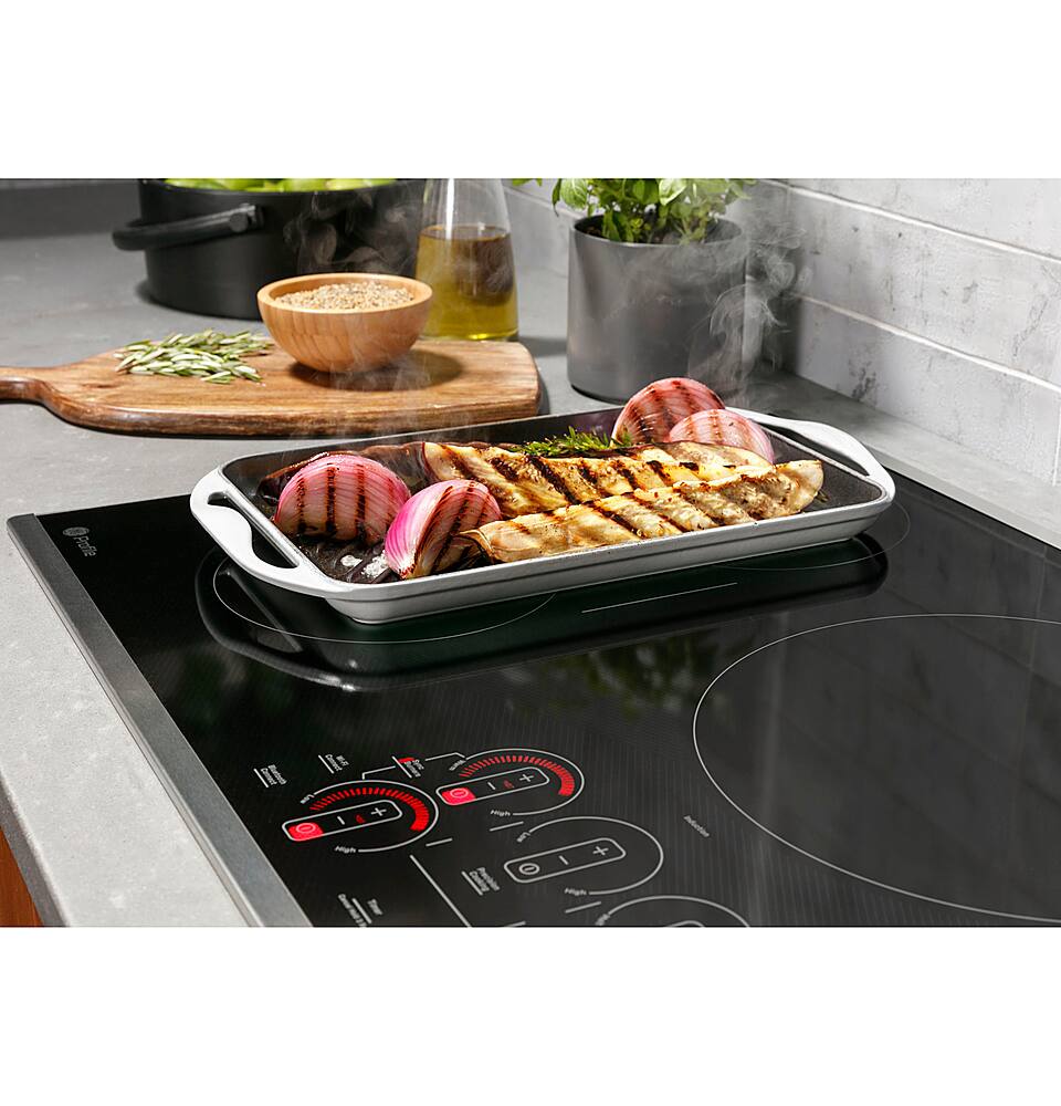 Alt View 22. GE Profile - 30" Electric Built In Cooktop - Stainless Steel.