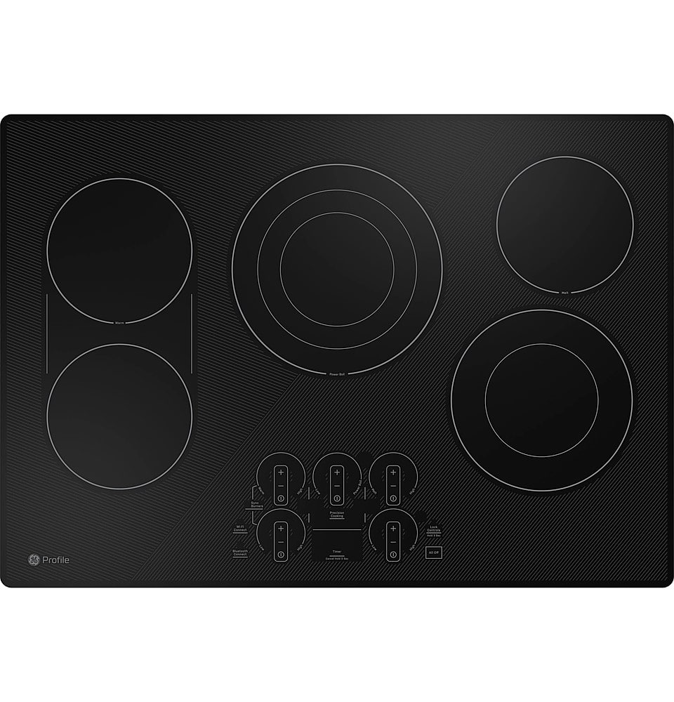 GE Profile - 30" Electric Built In Cooktop - Black - Front_Zoom