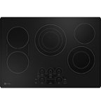 Front. GE Profile - 30" Electric Built In Cooktop - Black.