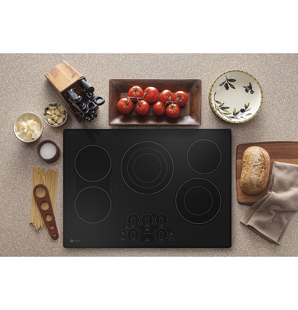 Alt View 12. GE Profile - 30" Electric Built In Cooktop - Black.