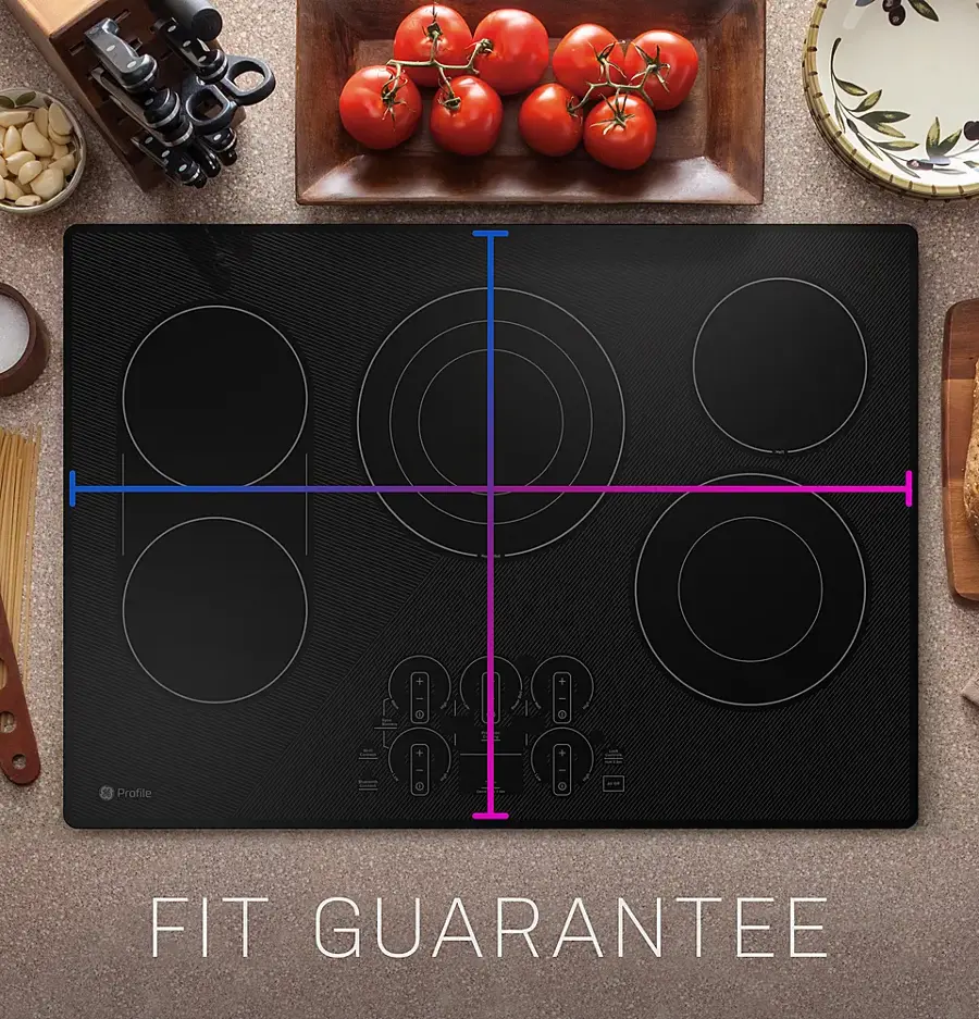 Alt View 17. GE Profile - 30" Electric Built In Cooktop - Black.