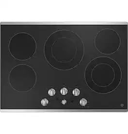 GE - 30" Electric Built In Cooktop with 2 Power Boil Dual Ring Elements - Stainless Steel