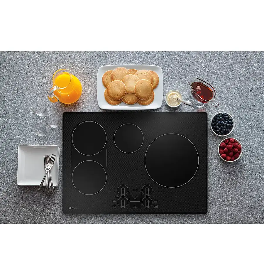 Alt View 14. GE Profile - 30" Electric Built In Cooktop - Black.