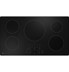 GE Profile - 36" Electric Built In Cooktop - Black - Front_Zoom