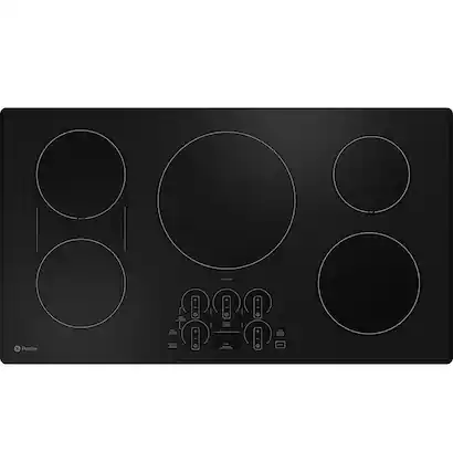 Front. GE Profile - 36" Electric Built In Cooktop - Black.