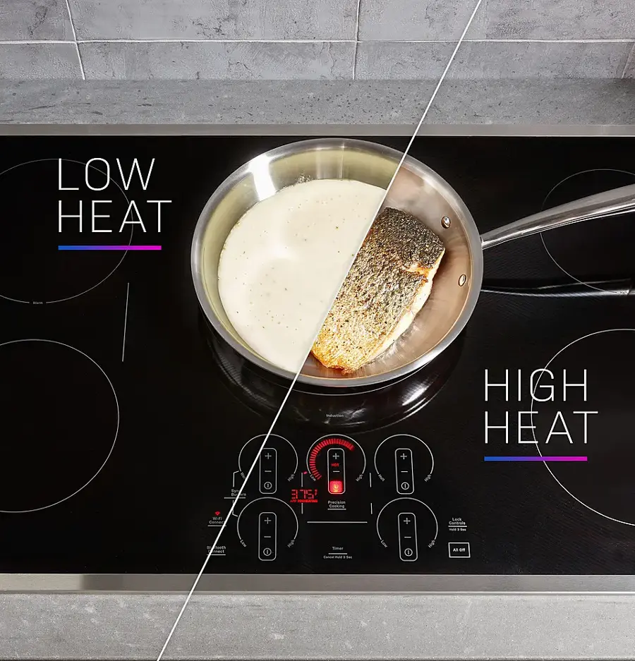 Alt View 15. GE Profile - 36" Electric Built In Cooktop - Black.