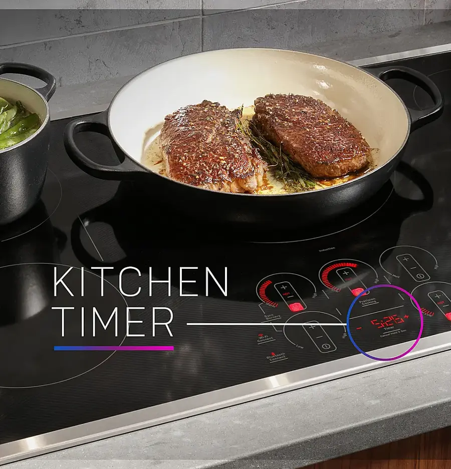Alt View 19. GE Profile - 36" Electric Built In Cooktop - Black.