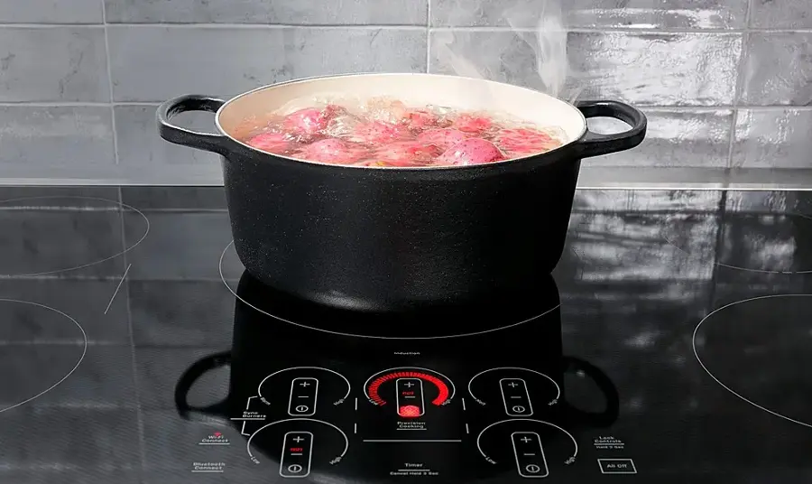Alt View 21. GE Profile - 36" Electric Built In Cooktop - Black.