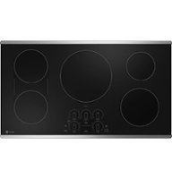 GE Profile - 36" Electric Built In Cooktop - Stainless steel - Front_Zoom