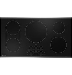 GE Profile - 36" Electric Built In Cooktop - Stainless Steel - Front_Zoom