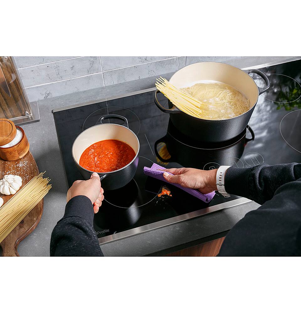 Alt View 22. GE Profile - 36" Electric Built In Cooktop - Stainless Steel.