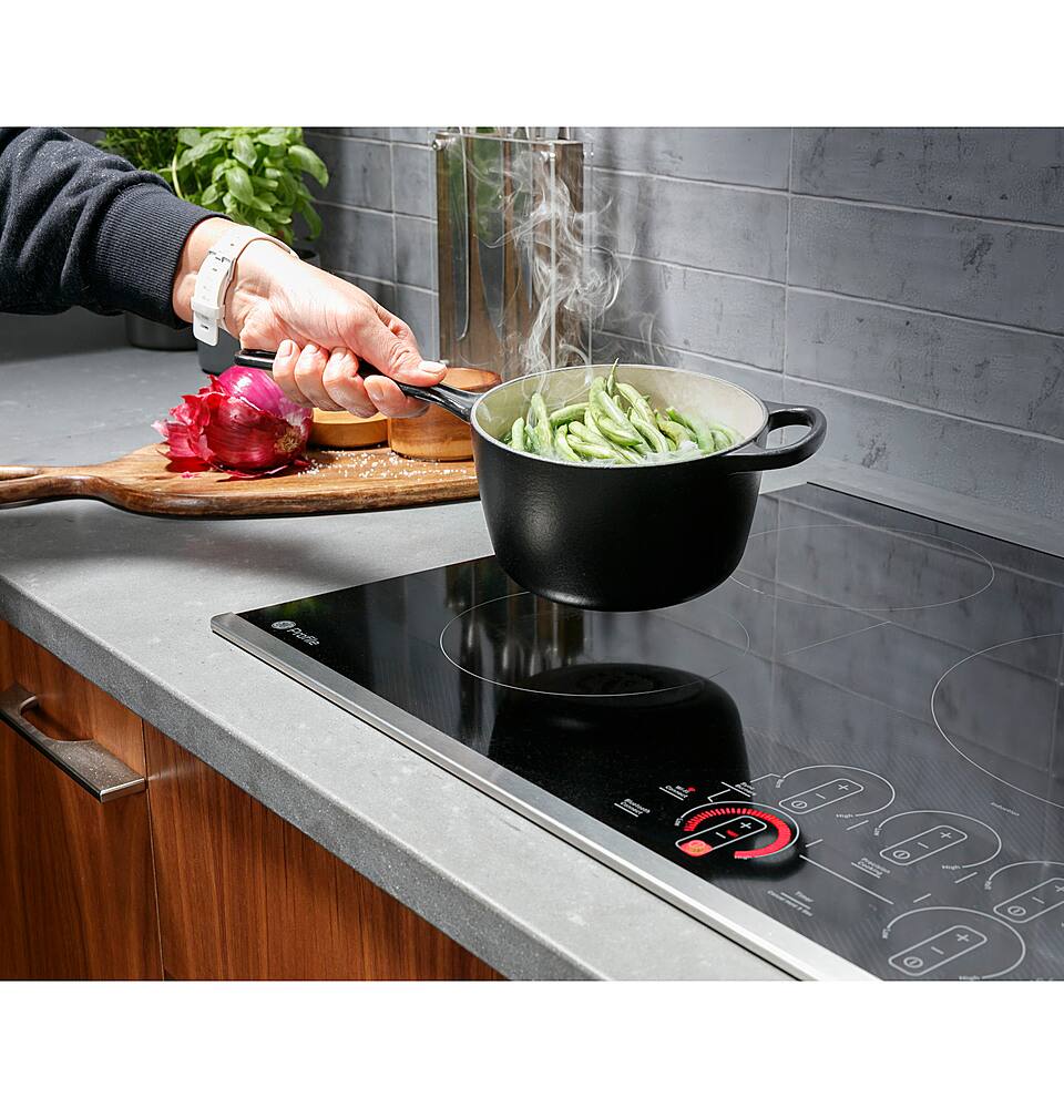 Alt View 23. GE Profile - 36" Electric Built In Cooktop - Stainless Steel.