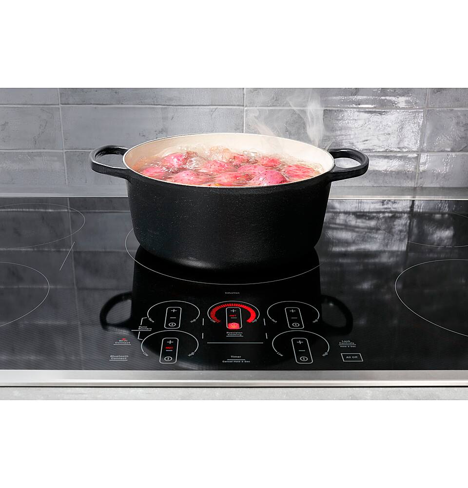 Alt View 24. GE Profile - 36" Electric Built In Cooktop - Stainless Steel.