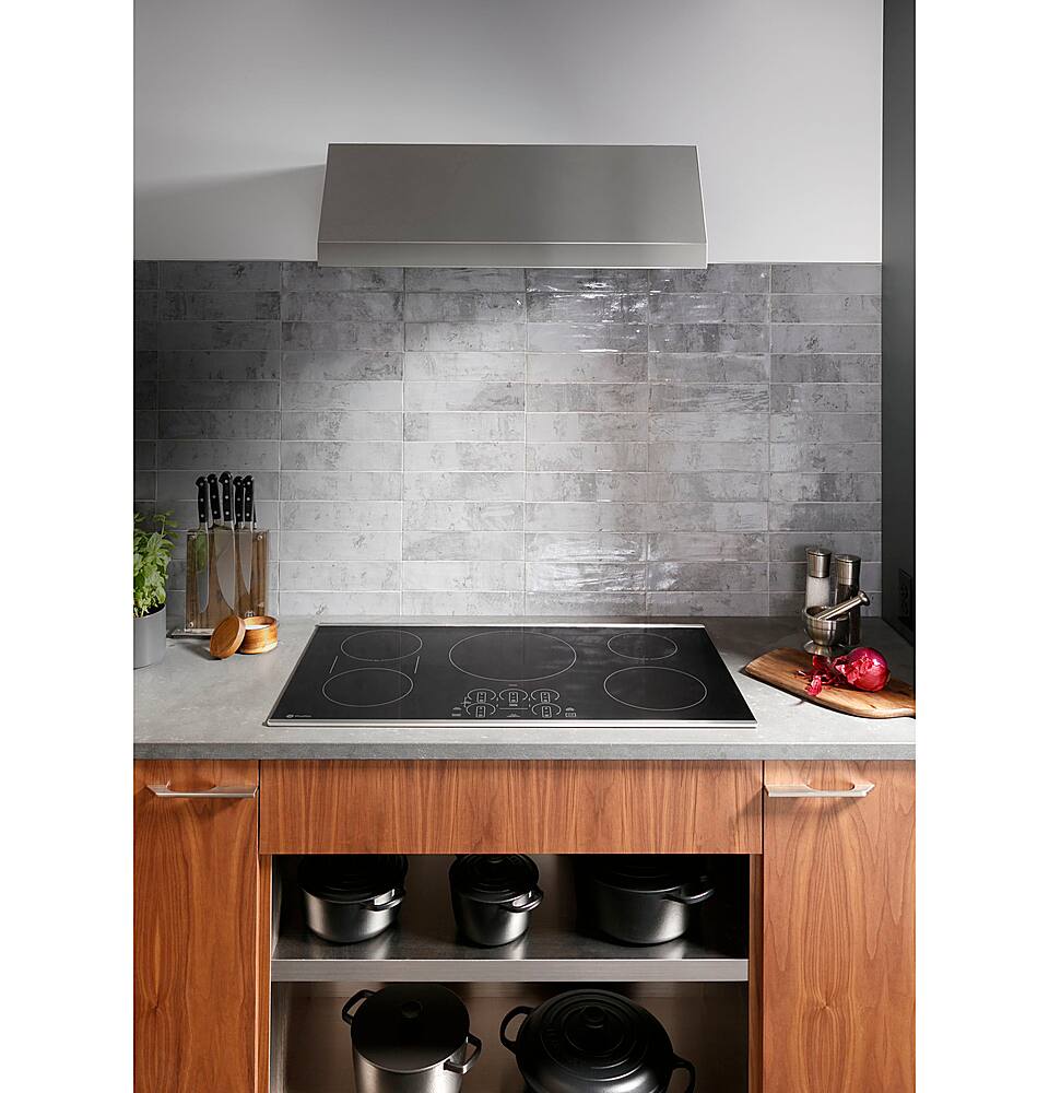 Alt View 31. GE Profile - 36" Electric Built In Cooktop - Stainless Steel.