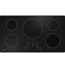 Front. GE Profile - 36" Electric Built In Cooktop - Black.