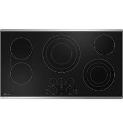 GE Profile - 36" Electric Built In Cooktop - Stainless Steel - Front_Zoom