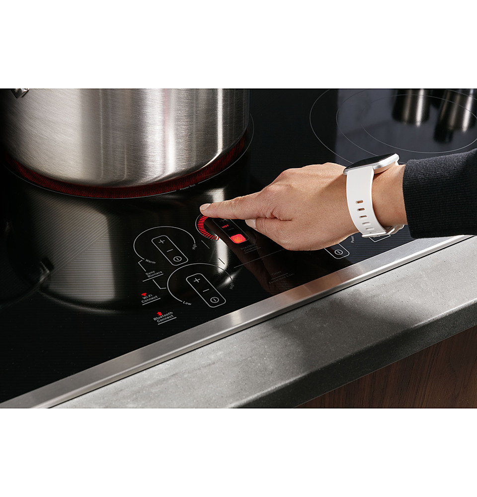 Alt View 18. GE Profile - 36" Electric Built In Cooktop - Stainless Steel.